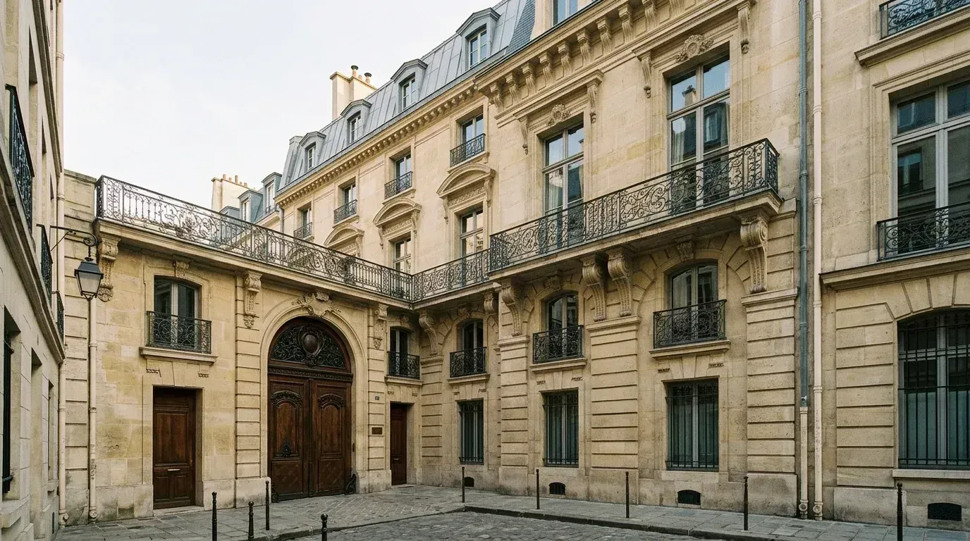 Hôtel particulier, façade en pierre de taille